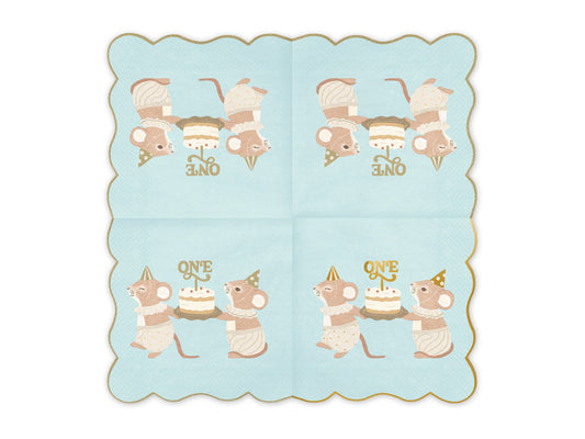 Serviettes One Souris - Bleu (12pcs)