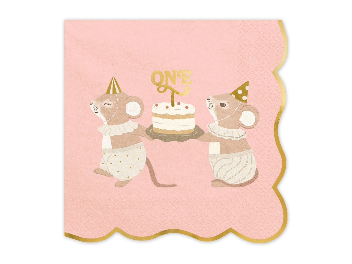 Serviettes One Souris - Rose (12pcs)