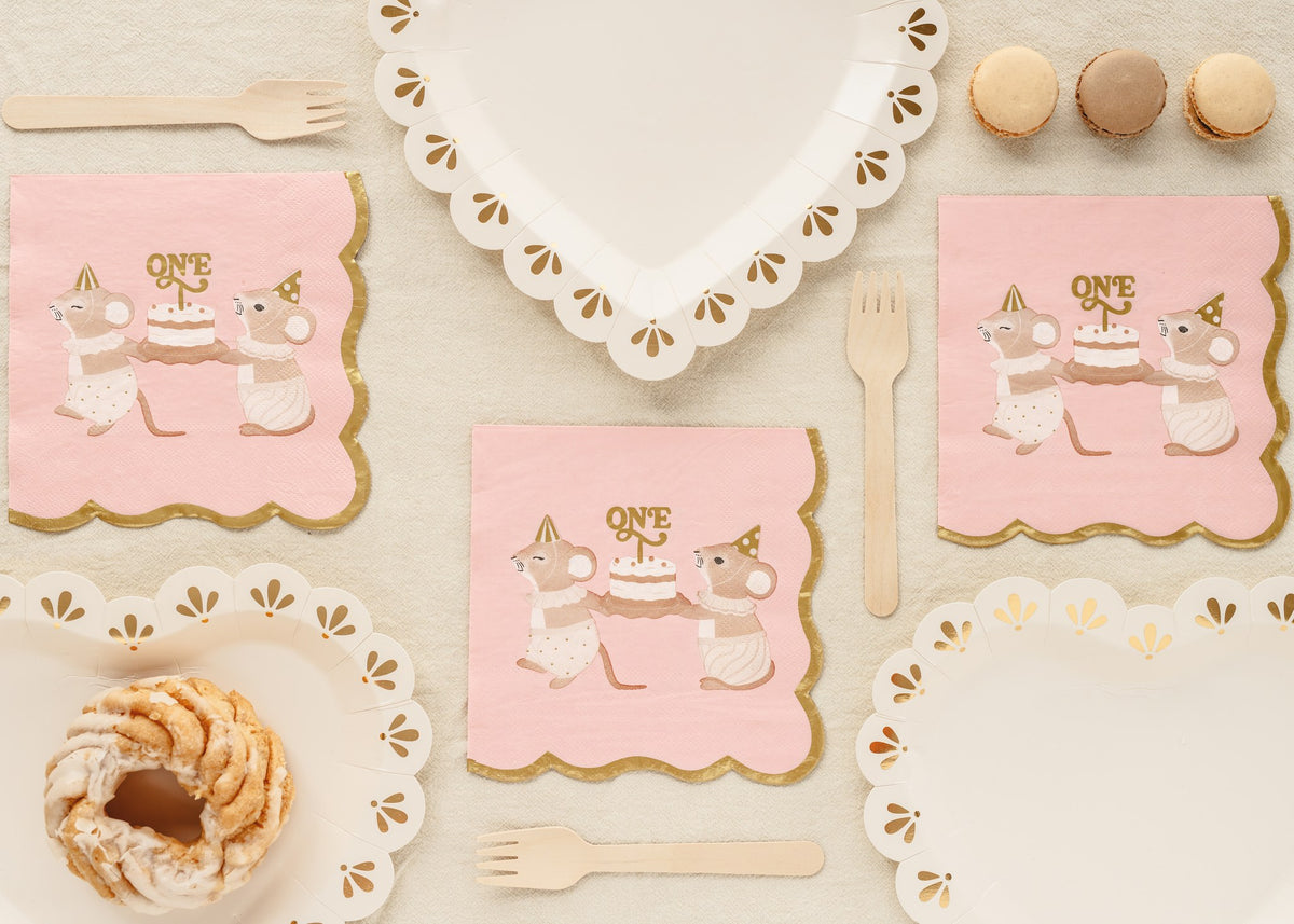 Serviettes One Souris - Rose (12pcs)