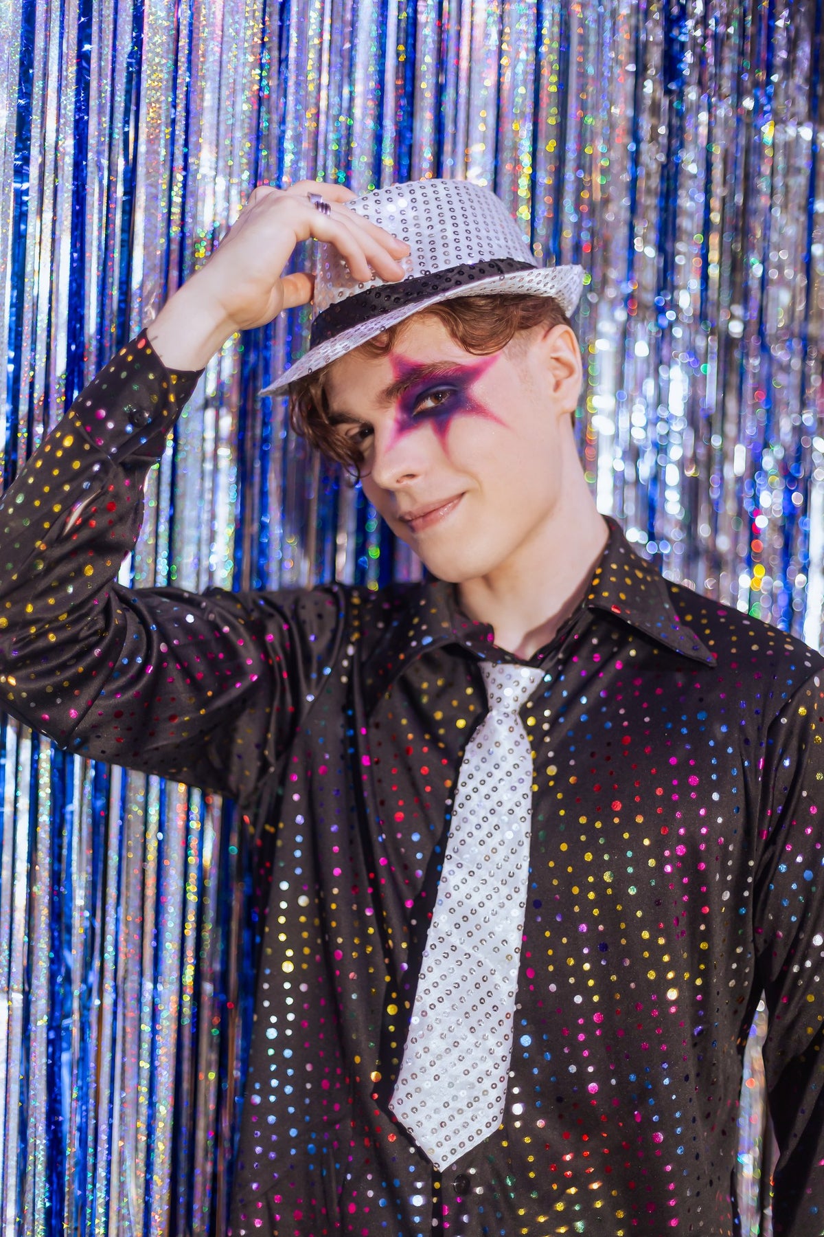 Chapeau à paillettes - Argent (27cm)