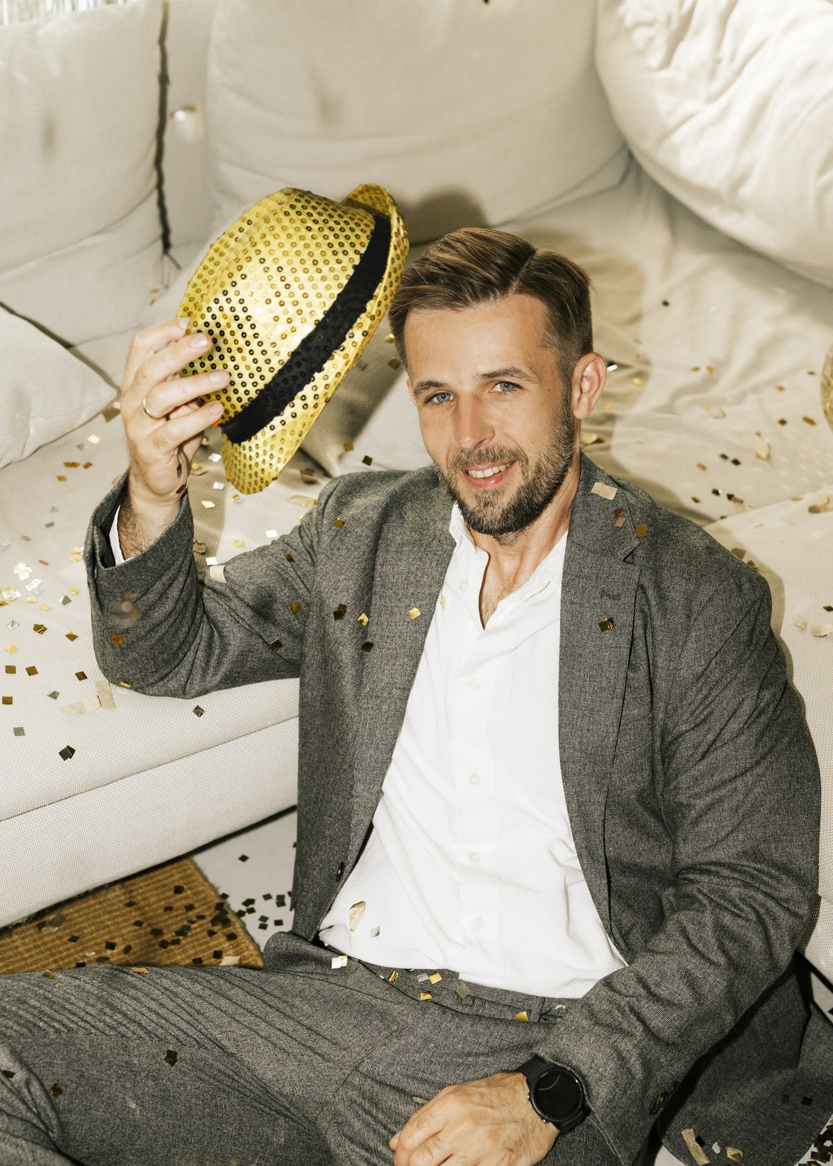 Chapeau à paillettes - Or (27cm)