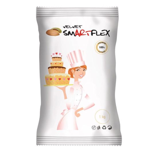 SmartFlex Pâte à sucre Velvet blanche arôme amande - 1kg