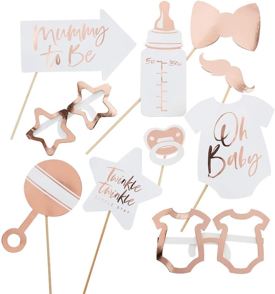 Accessoires PhotoBooth Baby Shower - RoseGold