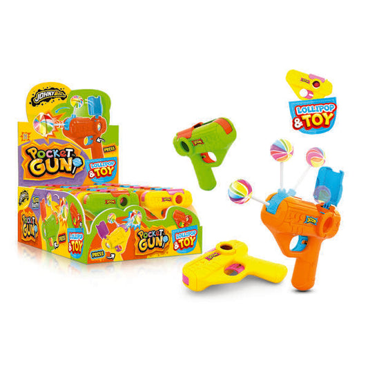 Pistolet sucette Johny Bee Pocket Gun Pop (5 g)