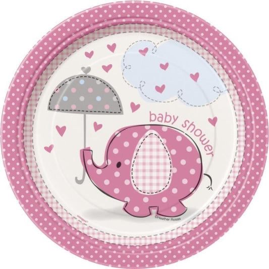 Assiettes Eléphant Rose 18cm (8 pcs)