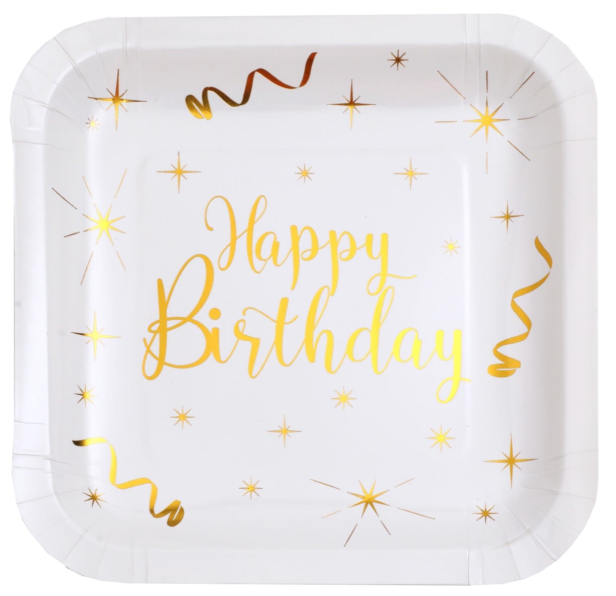Assiette Happy Birthday Or (10 pcs)