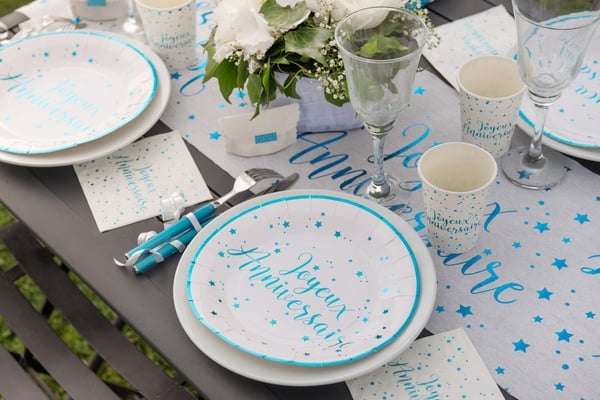 Assiettes "Joyeux Anniversaire" Or (10 pcs)