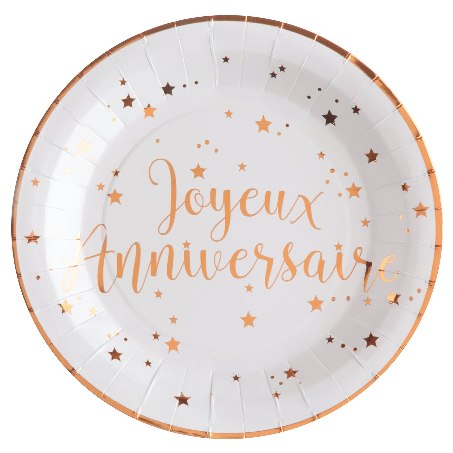 Assiettes "Joyeux Anniversaire" Rosegold (10 pcs)