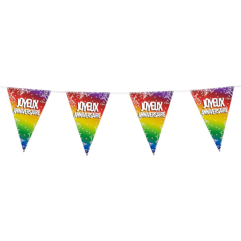 Guirlande Joyeux anniversaire fanions multicolores
