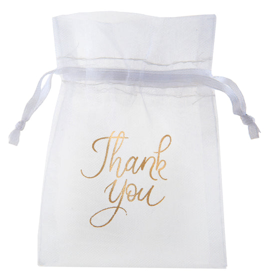 Pochettes blanches "Thank You" (6 pièces)