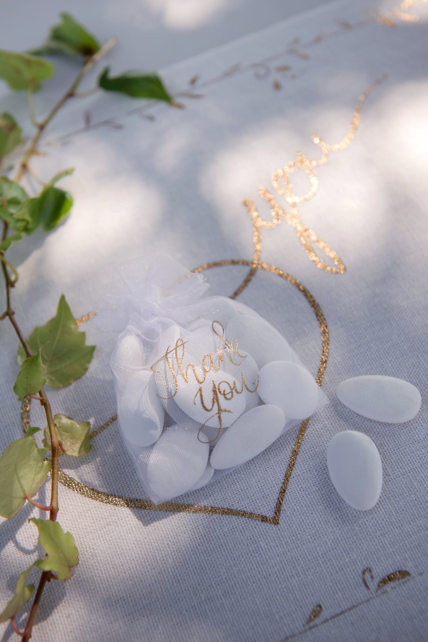 Pochettes blanches "Thank You" (6 pièces)