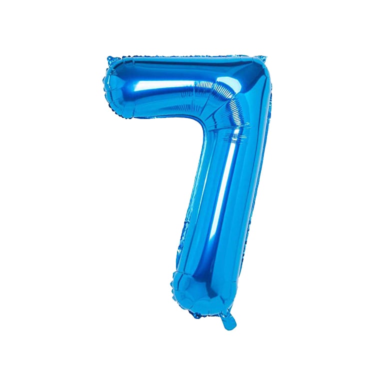 Ballon Chiffre Alu 40cm Bleu - 7