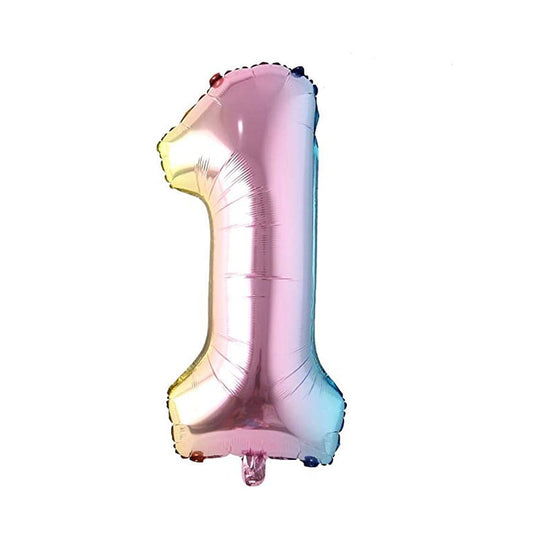 Ballon Chiffre Alu 40cm Multicouleur - 1