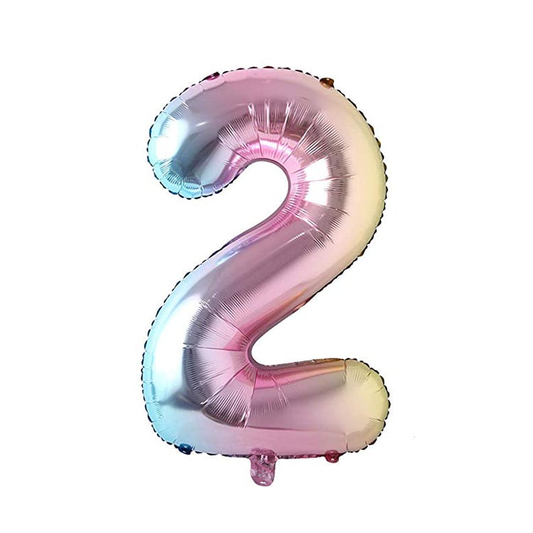 Ballon Chiffre Alu 40cm Multicouleur - 2