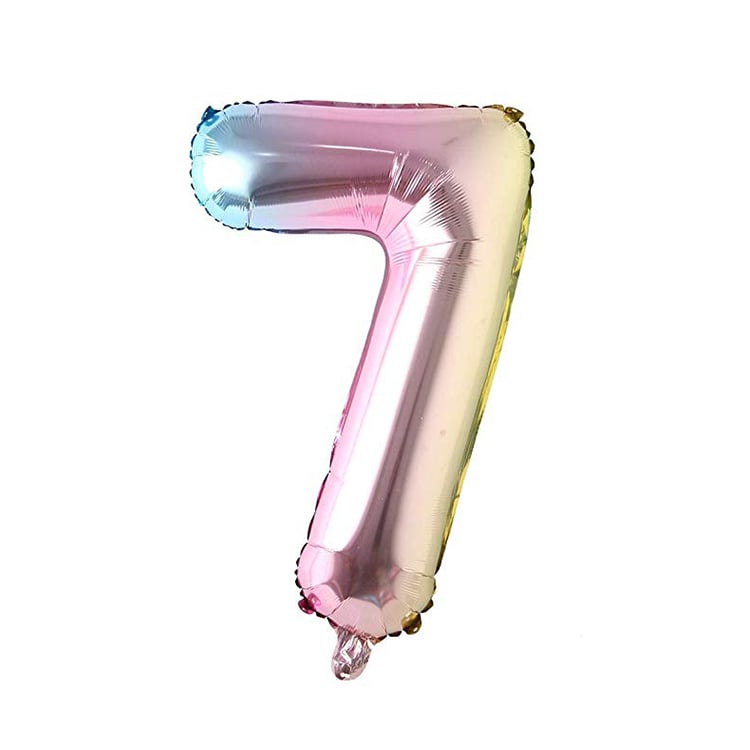 Ballon Chiffre Alu 40cm Multicouleur - 7