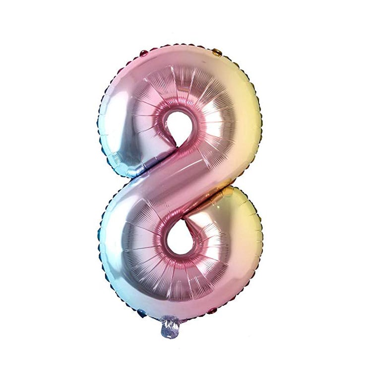 Ballon Chiffre Alu 40cm Multicouleur - 8