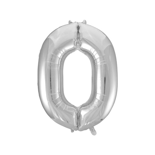 Ballon Chiffre Alu 40cm Argent - 0