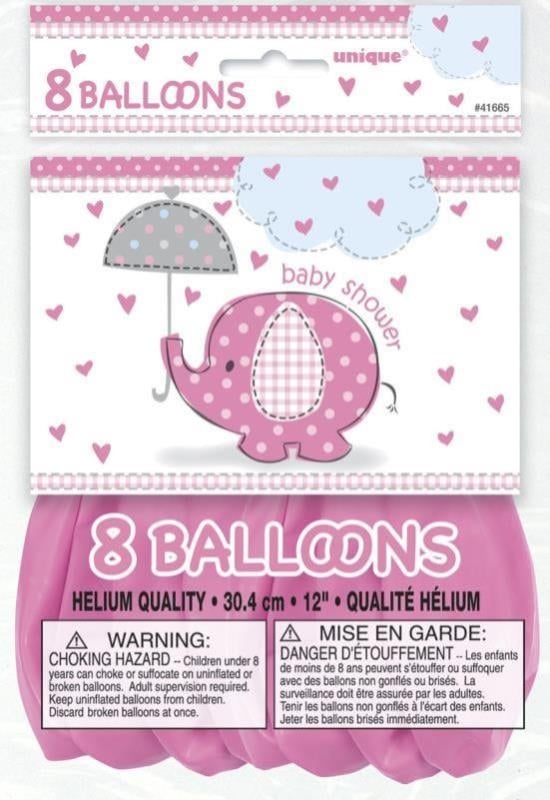 Ballons Eléphant Rose (8 pcs)