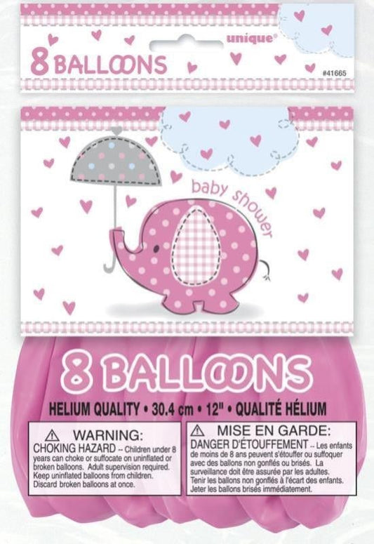 Ballons Eléphant Rose (8 pcs)