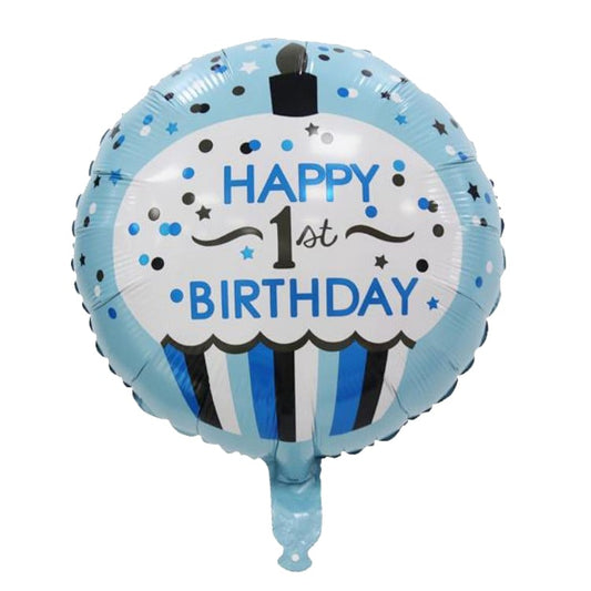 Ballon Happy 1st Birthday Bleu