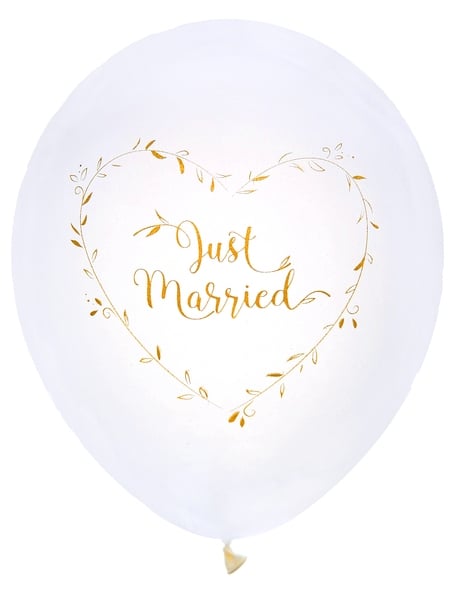 Ballons "Just Married" 23cm (8 pièces)