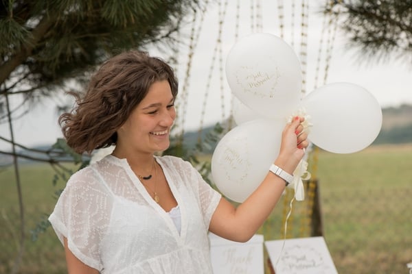 Ballons blanc "Just Married" 30cm (6 pièces)