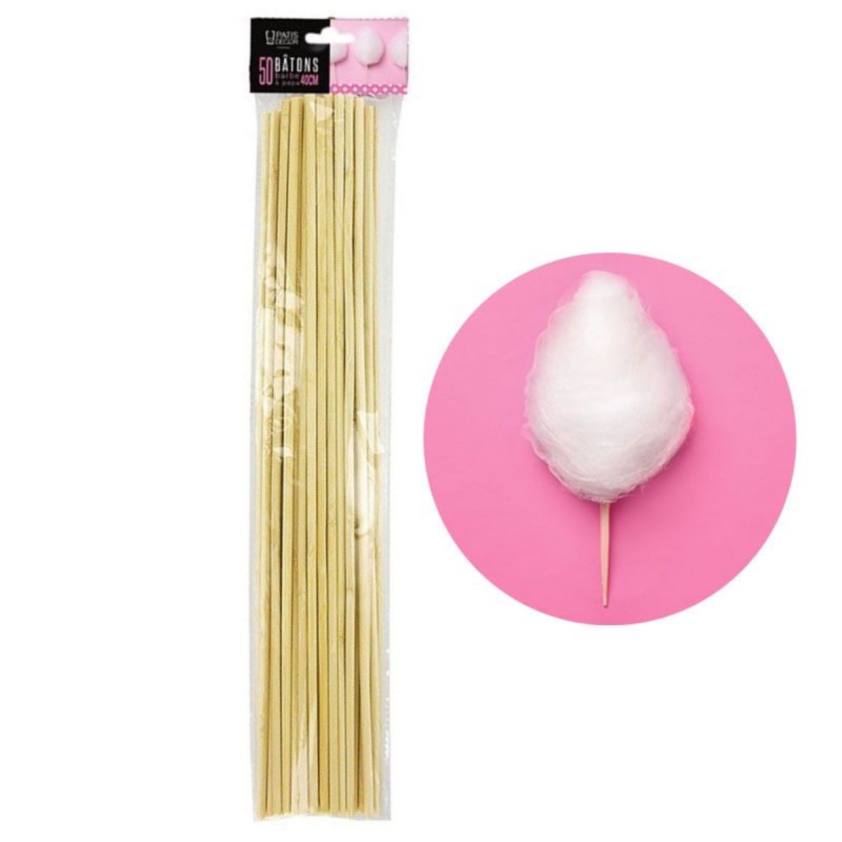 Bâtonnets pour Barbe à Papa (50pcs)