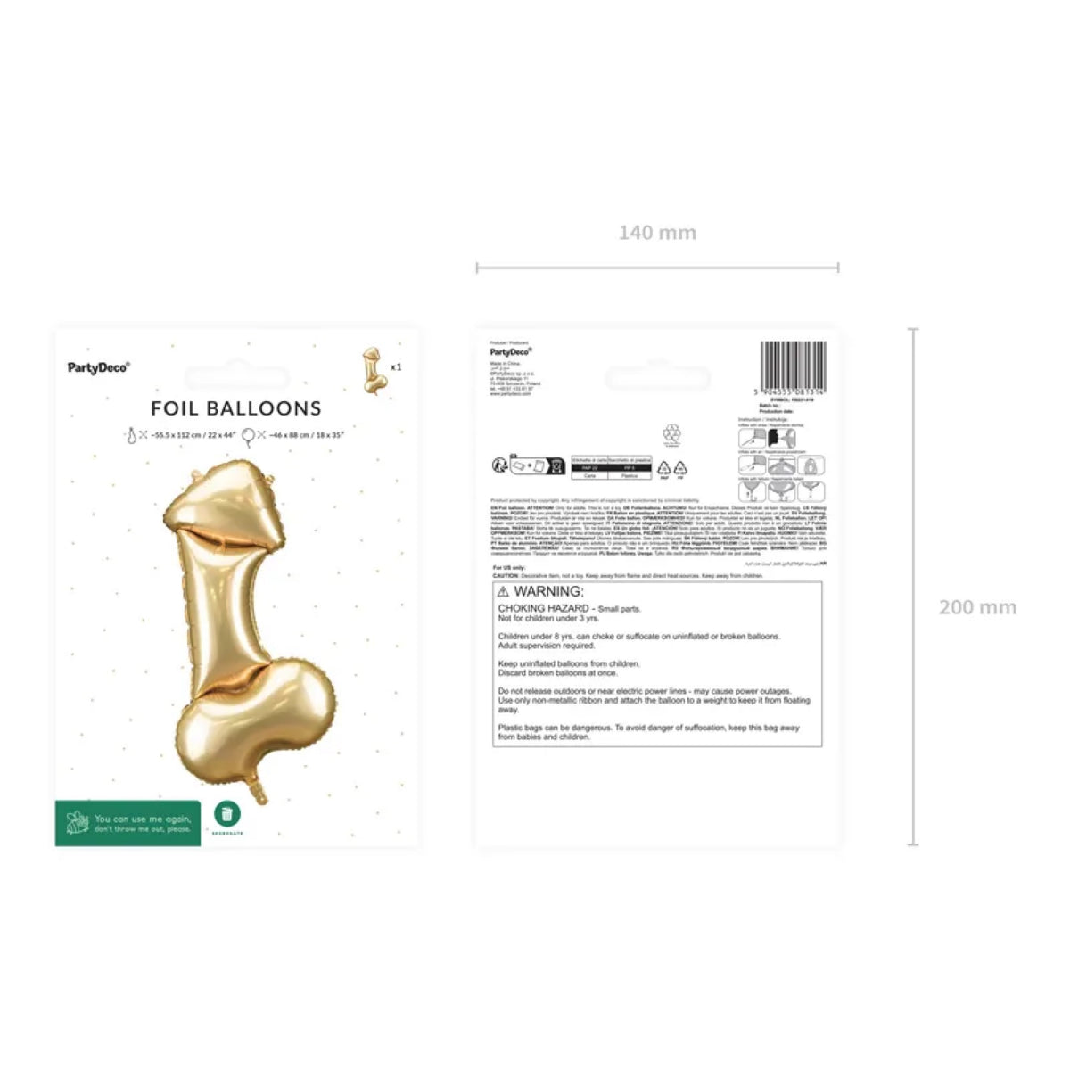 Ballon en alu - Penis Or