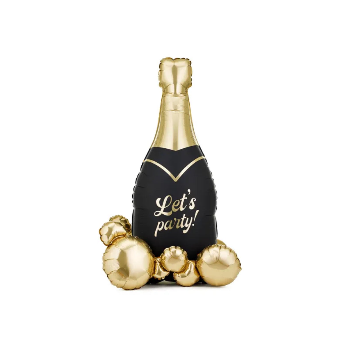 Ballon en alu - Bouteille de champagne Let's Party