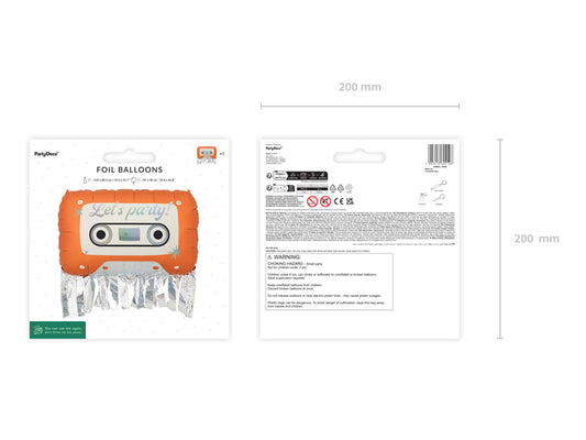 Ballon Cassette Alu orange (91 x 58 cm)