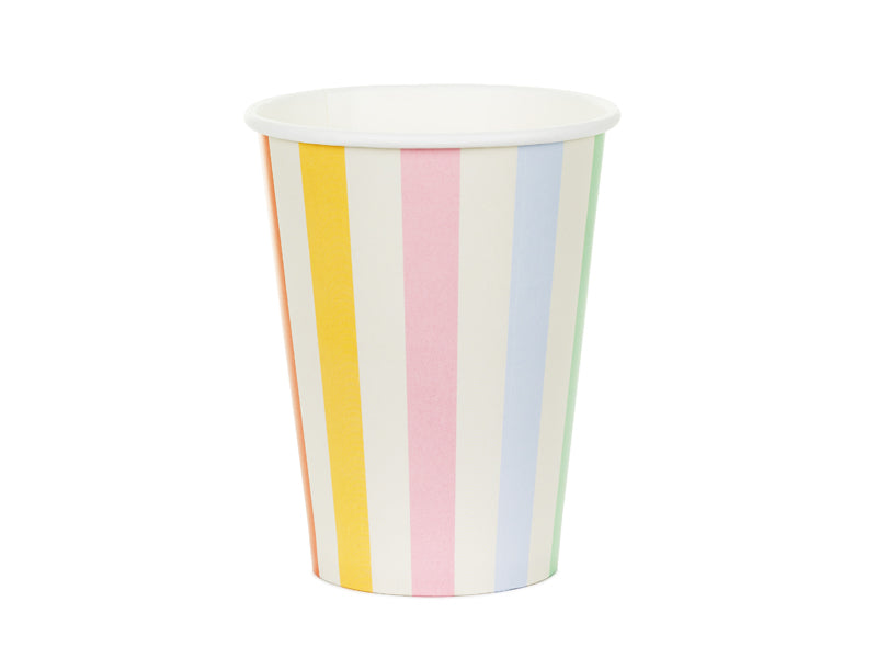 Gobelets en carton Rayures (400 ml, 6 pièces)