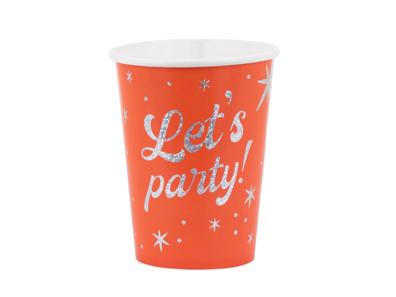Gobelets Let's party! orange (250 ml, 6 pièces)