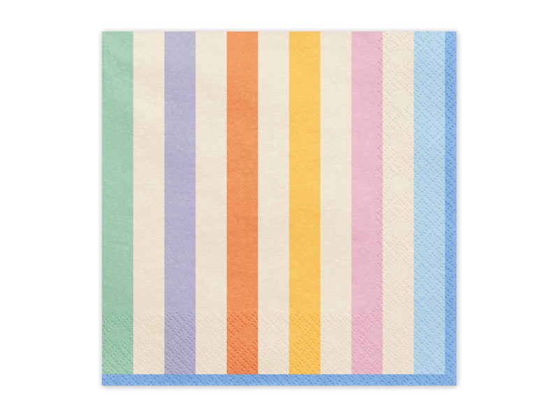 Serviettes Rayures assorties (33 x 33 cm, 20 pièces)