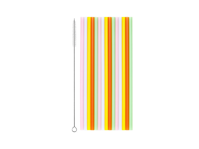 Pailles en plastique assorties (20 cm, 30 pièces)