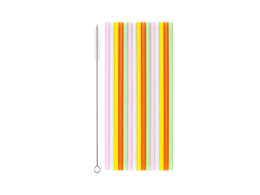 Pailles en plastique assorties (20 cm, 30 pièces)