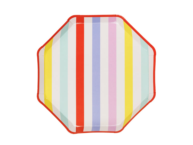 Assiettes carrées Rayures assorties (24,5 x 24,5 cm, 6 pièces)