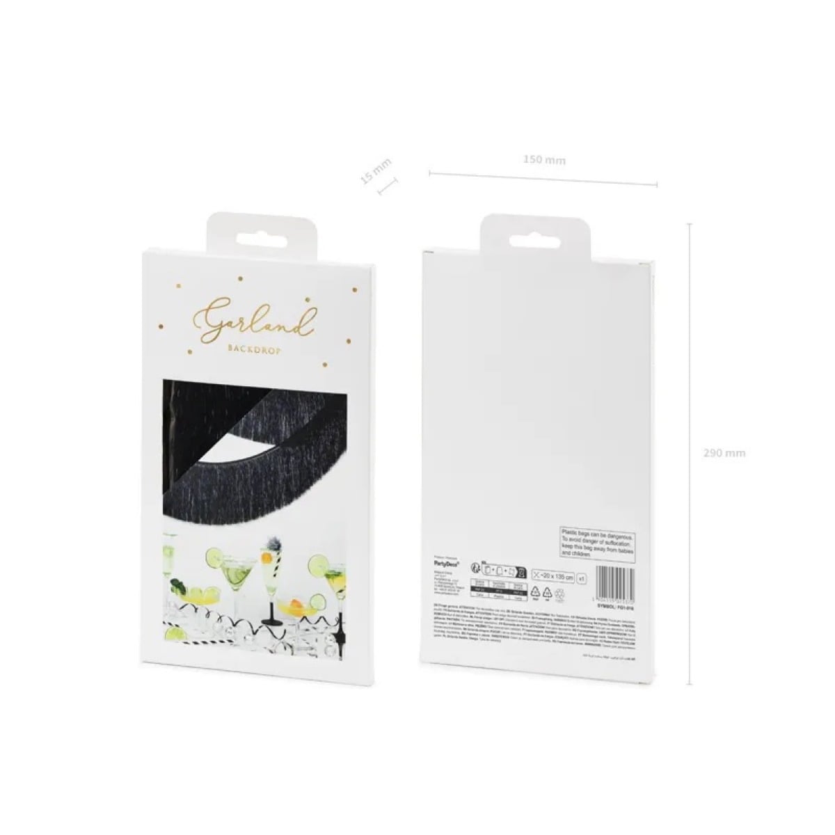 Guirlandes de franges - Noir (1m35)