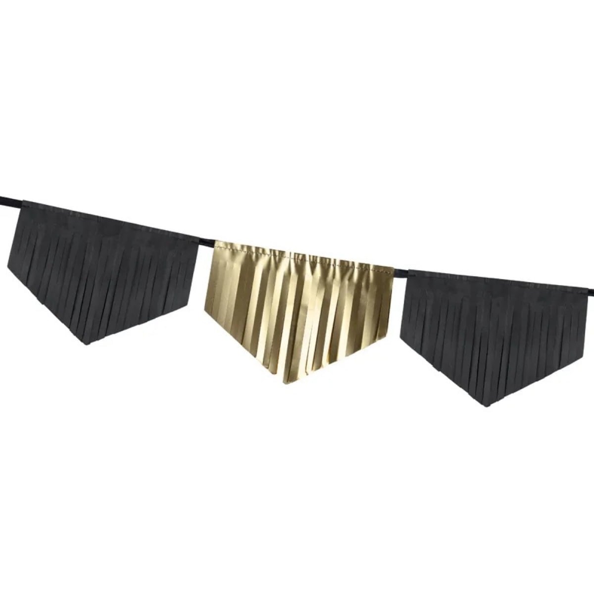 Guirlandes de franges - Noir & Or (3m)