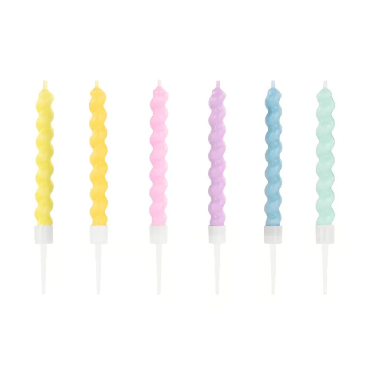 Bougies Torsade Multicolore (6pcs)