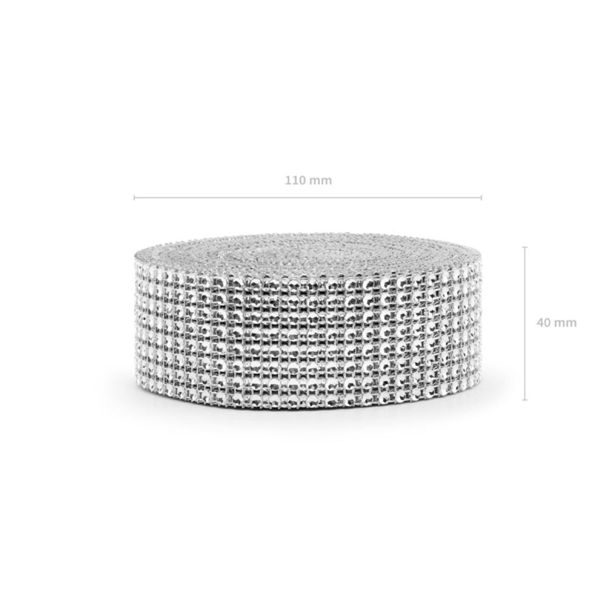 Ruban Strass Argent (4cm)