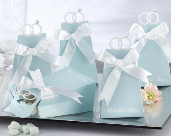 Boite à dragées "With this ring" Turquoise (10pcs)