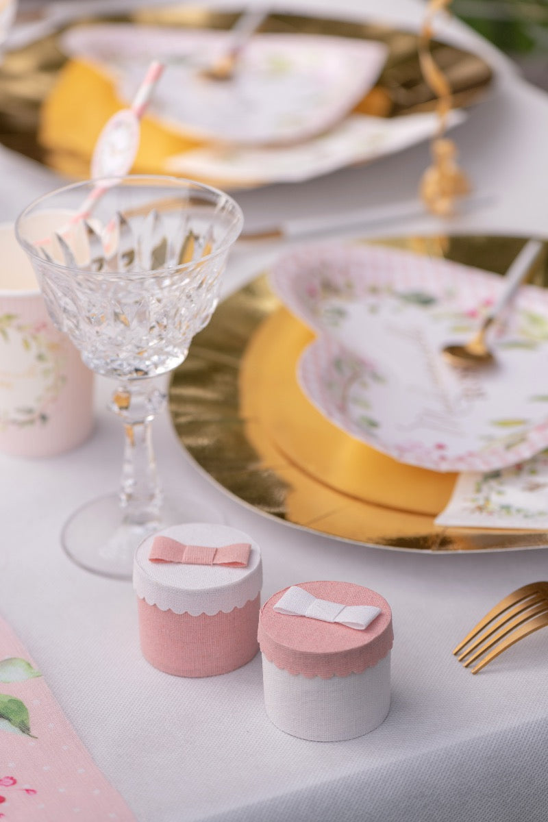 Boite ronde Rose (4pcs)