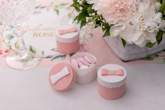 Boite ronde Rose (4pcs)
