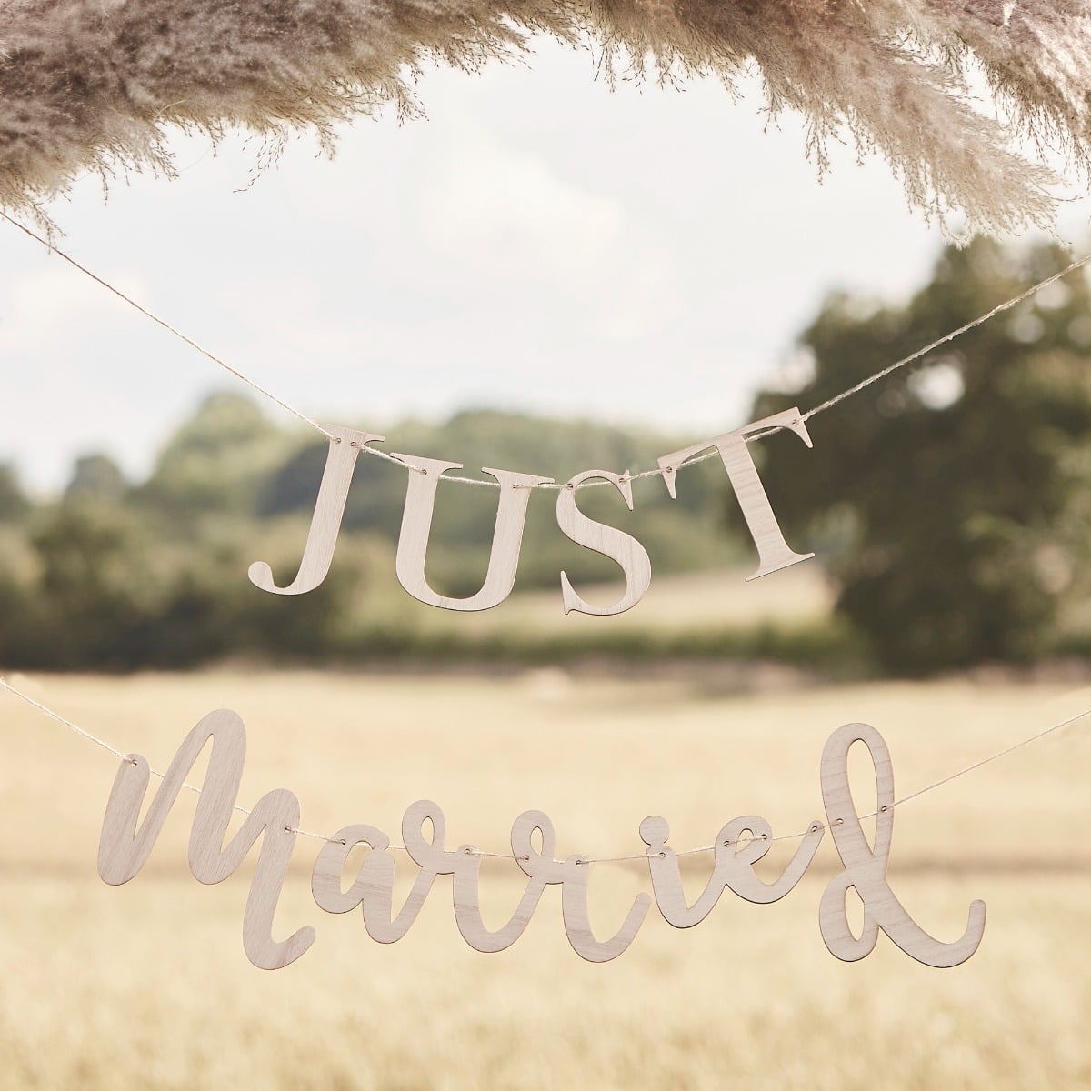 Guirlande Just Married en Bois