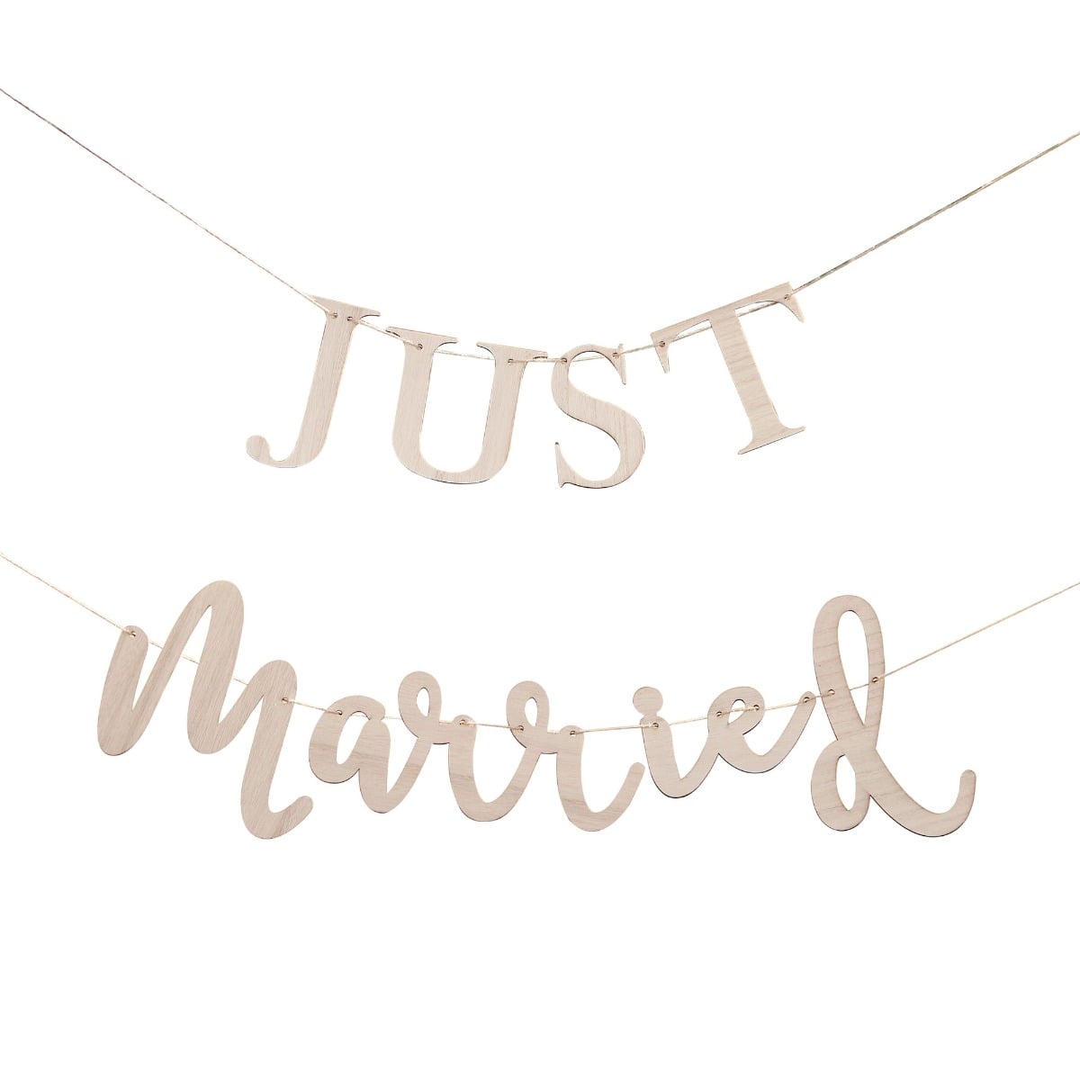 Guirlande Just Married en Bois
