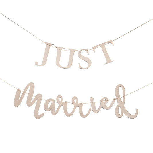 Guirlande Just Married en Bois