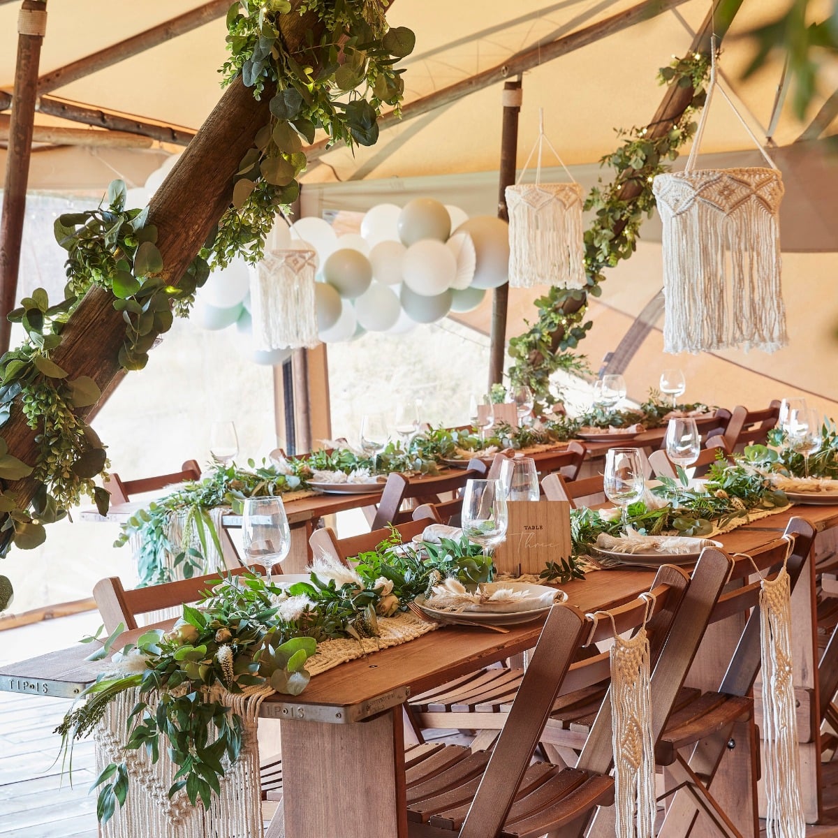 Guirlande Just Married en Bois