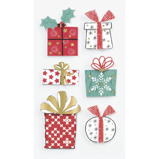 Autocollants 3D - Cadeaux (6pcs)