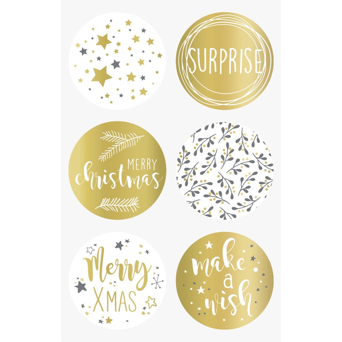 Autocollants - Merry Xmas doré (24pcs)