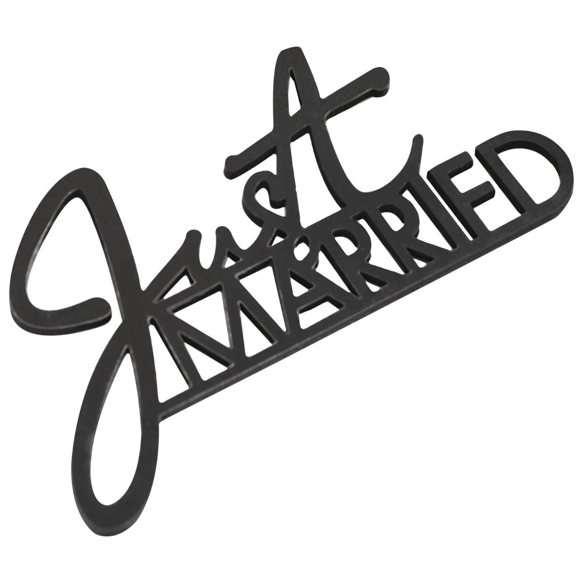 Déco de table en bois noir - Just Married